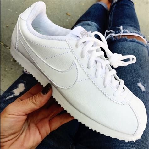 Womens White Cortez Shoes (4) 